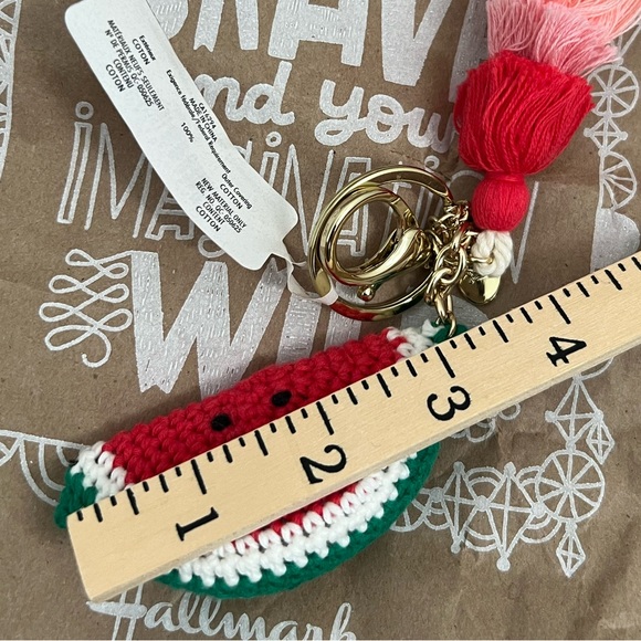 Crocheted Watermelon Keychain Tag w/Tassel from Hallmark - NWT - Picture 5 of 10